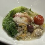 ピッツェリア エ オステリア パドリーノ - パッセ　魚料理　アンコウとアサリの煮込み