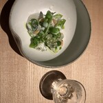 山形座 瀧波 - スナップえんどう　三陸産　コウイカの和えもの