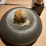 山形座 瀧波 - 舟形マッシュルームのコロッケと添えもの