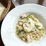 TWELVE ON THE PARK BAR & GRILL - サーモンとズッキーニのレモンクリームフェットチーネ