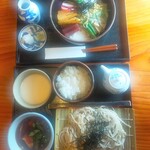 松乃家 - 2024年6月17日 手打そば・うどん 松乃家さん ちらし蕎麦・鳥せいろ・単品注文 ごはん・とろろ