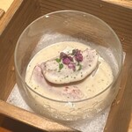 銀座 しのはら - 榊と氷　無花果　白ズイキ　胡麻和え