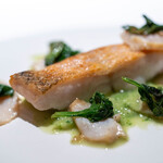 レストラン オオツ - 2024.6 愛南町産白甘鯛 胡瓜とレタスのソース 地物栄螺（さざえ）