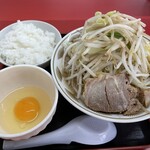 ラーメン もっけだの - 『朝食セット(ハーフラーメンニンニク野菜マシマシ』
