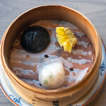 Series the Sky - オクラ海老 蒸し餃子 、鶏肉 クレソン蒸し餃子 、黒トリュフ 小籠包