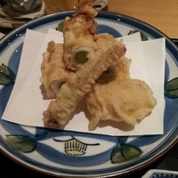 霞庭 まつばら - 穴子のアスパラ揚げ