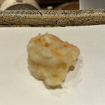 日本橋 蕎ノ字 - 車海老の背開き。更に甘さが濃く。全く違うお味。