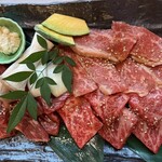 かねひろ - かねひろセット　和牛上カルビ、プライムロース、牛サガリ