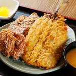 食堂酒場 明日も。 - アジフライ唐揚げ定食