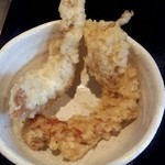 本格手打うどん 大河 - サービスで頂いた鶏天