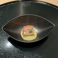 焼鳥 天赦 - 胡麻豆腐ととうもろこしのすり流し