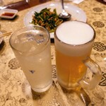 志峰飯店 - 「ジョッキー生(中)」＆「酎ハイ(レモン)」