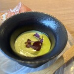 Osteria Falco - アスパラガスと新玉ねぎのパンナコッタ