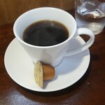 キッチン ブルー グローブ - ホットコーヒーのアップ