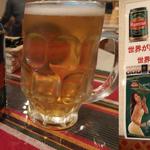 ロイヤルミャンマー - ミャンマービール\500。麦のコクがあり、喉越しもよく、飲みやすく料理にも合う