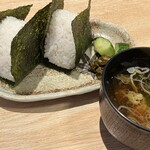 お魚処 うおとも - おにぎり明太子✖️2で550円と味噌汁