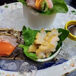一水荘 - お造りアワビなど