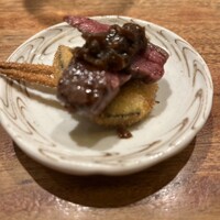 串揚げキッチン だん 十三店 - 黒毛和牛稀少部位　お肉硬かった…