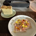 STELLAR WORKS Restaurant & Bar - メカジキのカルパッチョ カンパリドレッシング