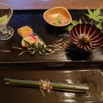 都わすれ - 先付の蕨　素朴だったけど美味しかった！