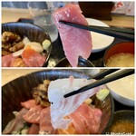 海鮮酒場 誠大 - 上 鮪中とろ
下 鯛
