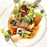 渡辺料理店 - メイン二皿目　高知産四万十ポークのソテー　トマトヴィネガーソース