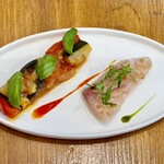 渡辺料理店 - 前菜は旬の野菜を使ったラタトィユと勘八のマリネ