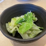 スシノミヤ - お通し。じゃこと温野菜。