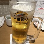 吟醸マグロ - １杯目は生ビール、その後日本酒へ！