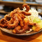 居酒屋明酔 - イカゲソの唐揚げ