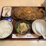 朝日屋 - '24/06/13 焼みそ太きしめんプラスワン定食（税込1,310円）