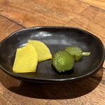 石焼地鳥 石庵 - ご飯の漬物