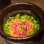 USHIGORO S. - 芹と桜海老、厳選部位の土鍋