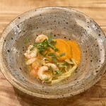 とんかつ 乃ぐち - 甘海老の手打ちパスタ