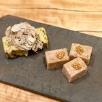 とんかつ 乃ぐち - 東京Xとフォアグラのパテ、マッシュルームのオムレツ