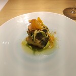 RISTORANTE IL NODO - ズッキーニずくし、桜エビと金柑のマリネ