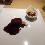 RISTORANTE IL NODO - 夏鹿ロース（ハツととうもろこしのソースをかける前）