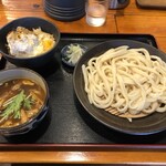 延喜 - 「和風カレーつけめん」と「ミニかつ丼」のセット