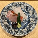 奈良 而今 - お刺身　千葉金目鯛　明石のあこう　おかひじき