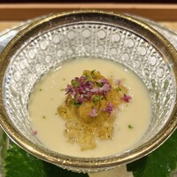 奈良 而今 - 久御山のマイコーン　とうもろこしの擦り流し
                    毛蟹と雲丹