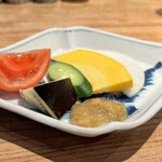 炭火割烹 蔓ききょう - 野菜ともろみ