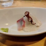 うみからそらへ - お造り  タコ タイ カンパチ   うみそらさんのタコは美味い!!