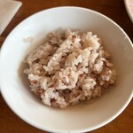 とんかつ一筋 六白家 - おかわりのご飯（アップ過ぎて小サイズが伝わらない…。）