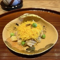 京味 もと井 - 蛤のちらし寿司　錦糸卵、筍、つくし