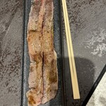 鶏soba 座銀 - 肉が長いので巻き巻きして