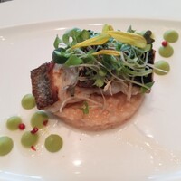 R restaurant & bar - 一番美味しかったメインのスズキのポワレ桜海老のリゾット添え