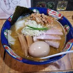 塩そば専門店 桑ばら - オマール海老とずわい蟹味噌とあん肝崩しの塩雲呑そば～クジラ出汁～