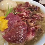 塩そば専門店 桑ばら - クワジバラ（20周年の裏そば）＋クジラスペアリブ増し＋豚挽肉ワンタントッピング