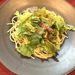 イタリア料理 住田 - 近藤ファームの葉野菜とカラスミのオリーブオイルスパゲティ
