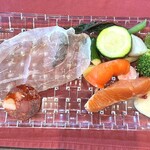 イタリア料理 住田 - 前菜　富士山サーモン自家製燻製とフランス産生ハム